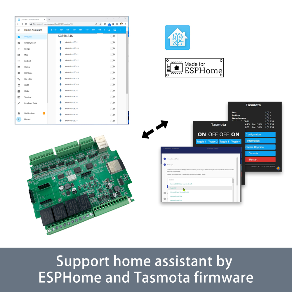 KC868-A4S ESP32 ESPhome Tasmot - Home Automation With Arduino review and price