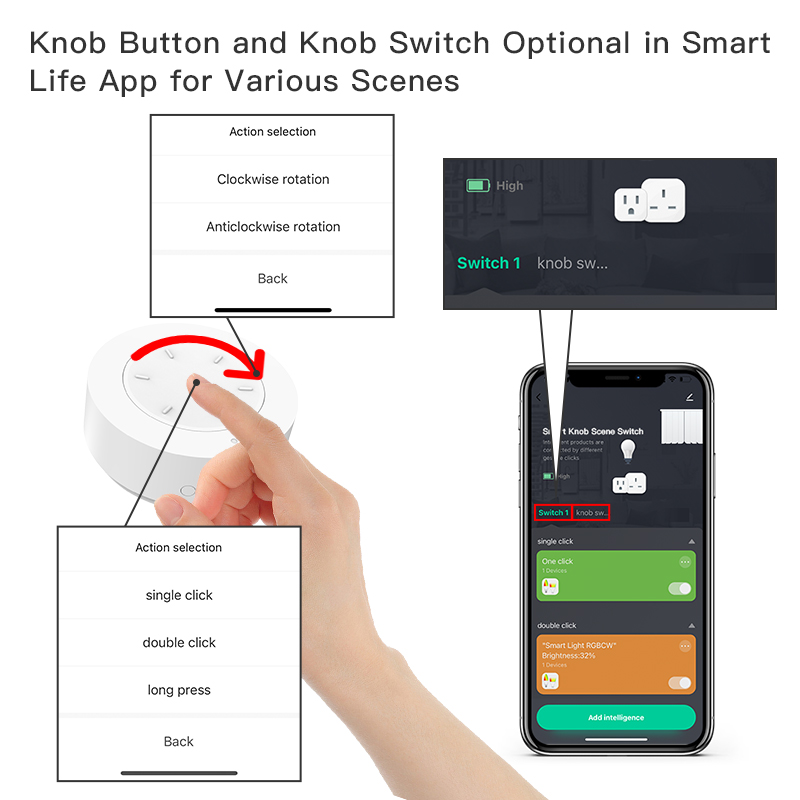Smart ZigBee Knob Switch Work  - Home Automation Technology review and price