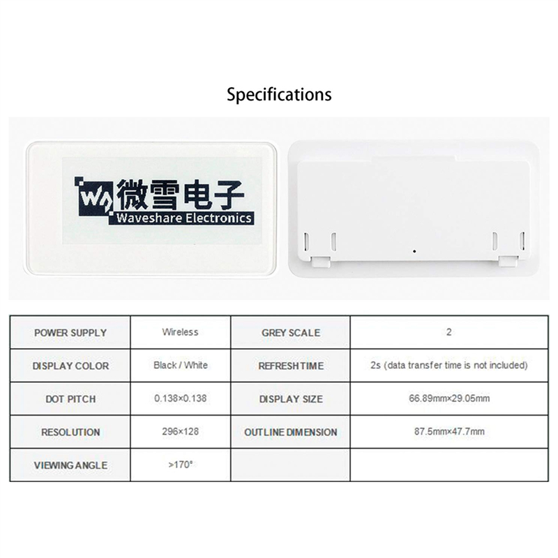 Waveshare 2.9 Inch Wireless NF - Display Epaper 2.9 review and price